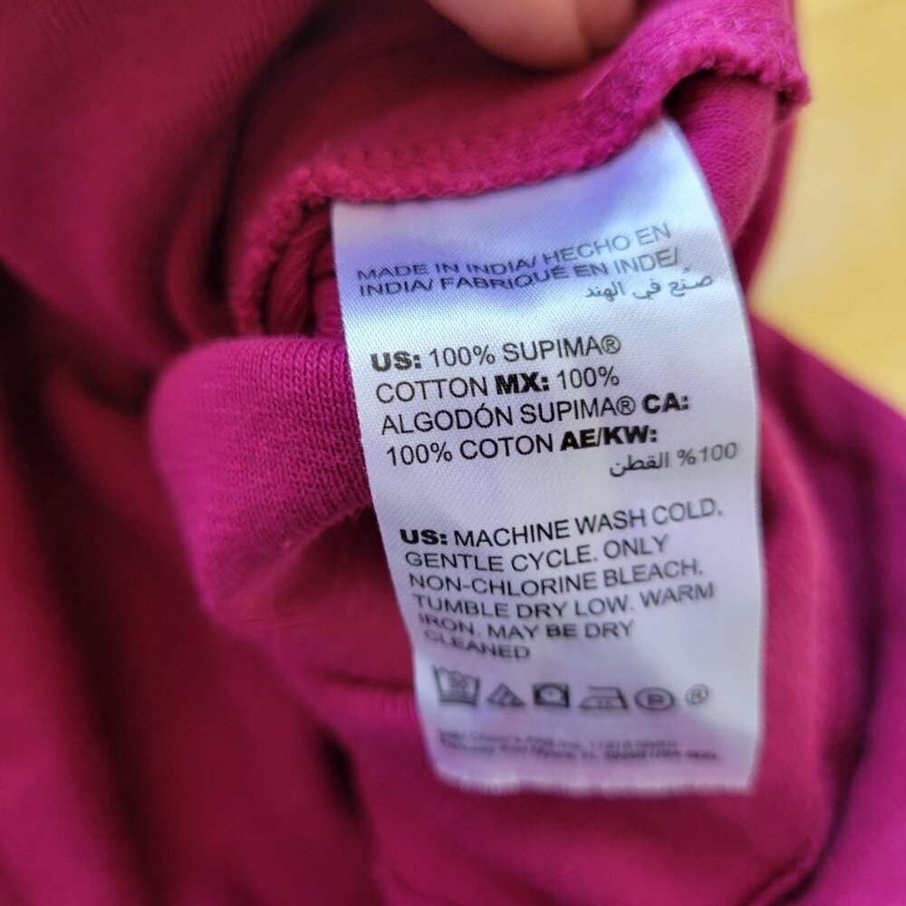 Chicos Womens Top XL Purple 100% Cotton 3/4 Sleeve Pullover Casual Knit PUR6E - Picture 9 of 9